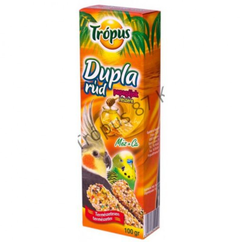 TRÓPUS csem.rúd dob. papagájoknak méz+kálcium (narancssárga)