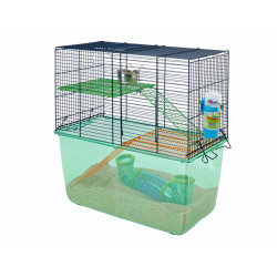 ***SAVIC 5070 Habitat Metro hörcsögketrec 51x26x52,5 cm felszerelt + cső bújókkal Ketrec Rágcsáló Savic