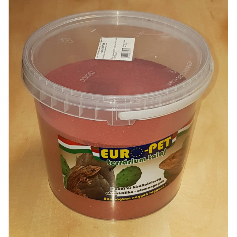 EURO-PET vödrös terráriumi homok 7 kg piros
