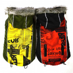 Kutyaruha FD507-XXL kapucnis mintás kutyakabát hát 40/ mell. 51-53 / nyak 34-36 cm Kutya kutya-macska