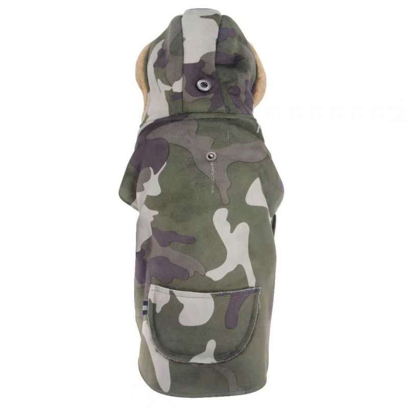 VZ Kutyaruha K020270-36 kapucnis terepmintás polár kabát zsebbelhát 36/ mell. 43-45 / nyak 37-38 cm