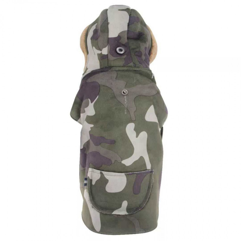 VZ Kutyaruha K020270-42 kapucnis terepmintás polár kabát zsebbel hát 42/ mell. 47-51/ nyak 40-41 cm
