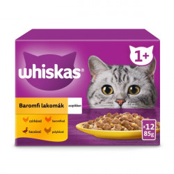 Whiskas 12 pack alutasakos adult szárnyas vegyes aszpik (723) 12x85g Konzerv, nedves táp kutya-macska Whiskas
