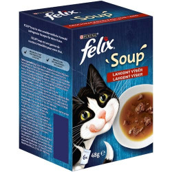 FELIX Soup Házias válogatás szószban nedves macskaeledel 6x48g Konzerv, nedves táp kutya-macska Felix
