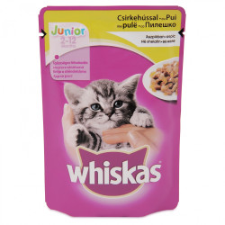 Whiskas alutasakos JUNIOR 85 g csirkés Konzerv, nedves táp kutya-macska Whiskas