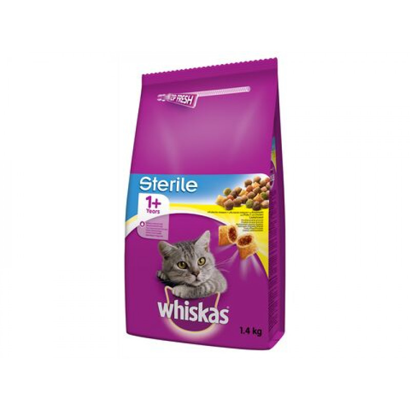 Whiskas száraz 1,4 kg cicatáp sterile eledel