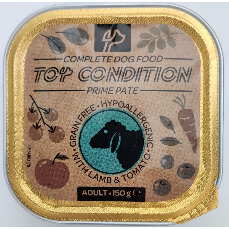 Top Condition alutálkás eledel kutyáknak 150 g bárány-paradicsom (404)