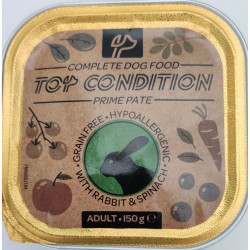 Top Condition alutálkás eledel kutyáknak 150 g nyúl spenóttal (407) Konzerv, nedves táp kutya-macska Top Condition