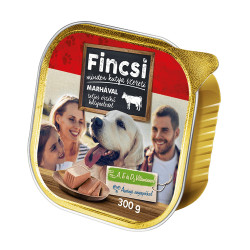 Fincsi kutya alutálkás eledel 300 g marhás (964) Konzerv, nedves táp kutya-macska Fincsi