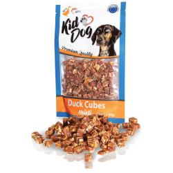 KidDog A04658 jutalomfalat kutyáknak -  Mini Duck Cubes - mini kacsás 60%/tőkehal 34% kockák 80 g Kutya kutya-macska KidDog