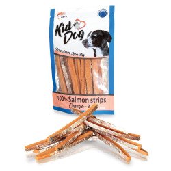 KidDog A04706 jutalomfalat kutyáknak - 100% Salmon stripes omega - 3 - lazac csíkok 80g Kutya kutya-macska KidDog