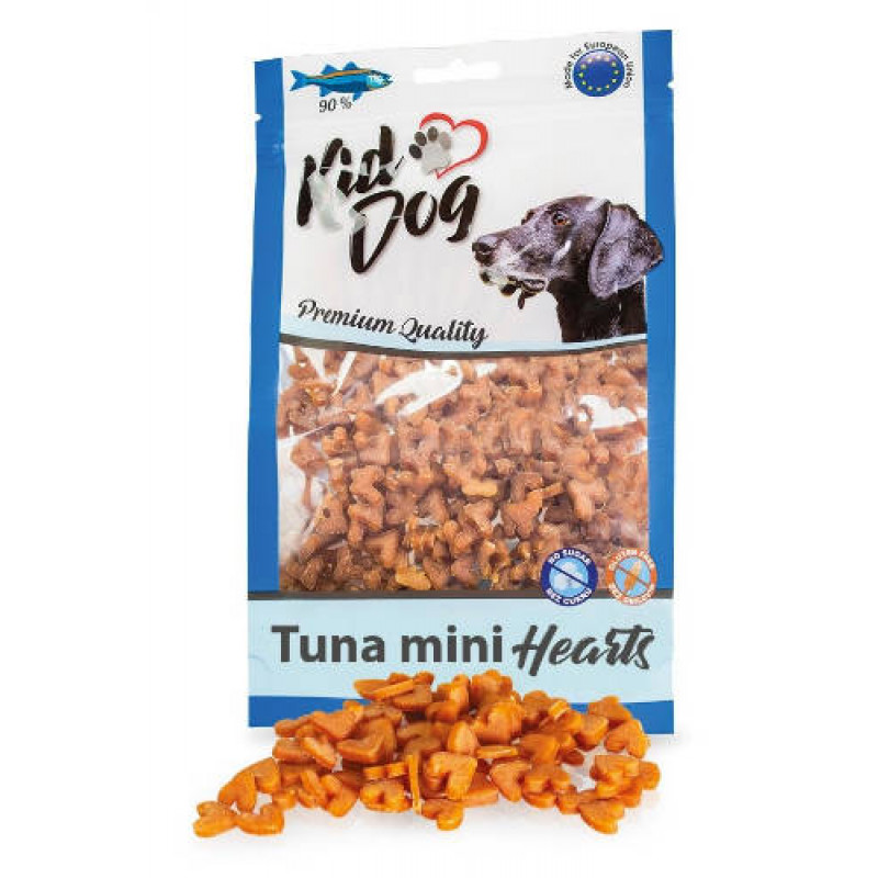 KidDog A04860 jutalomfalat kutyáknak - Mini Tuna Hearts - mini tonhalas szívecskék 70g