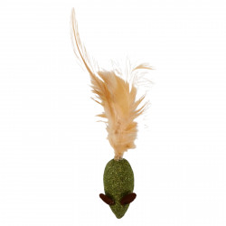 Cicajáték K020144 menta egér toll farokkal 13 cm Macskajáték kutya-macska
