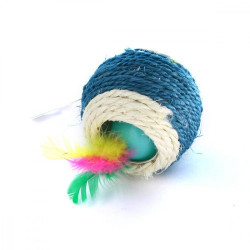 Cicajáték K020438 rattanos-tollas labda 2 db-os 8 cm Macskajáték kutya-macska