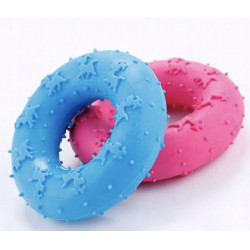 Kutyajáték K020424 rágható, mintás tömör gumigyűrű 7 cm Kutya kutya-macska