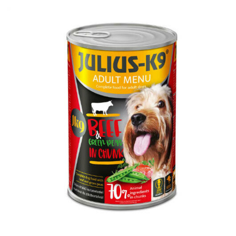 JULIUS K-9 DOG 1240 g konzerv Beef&Green peas marha+zöldborsó 314624