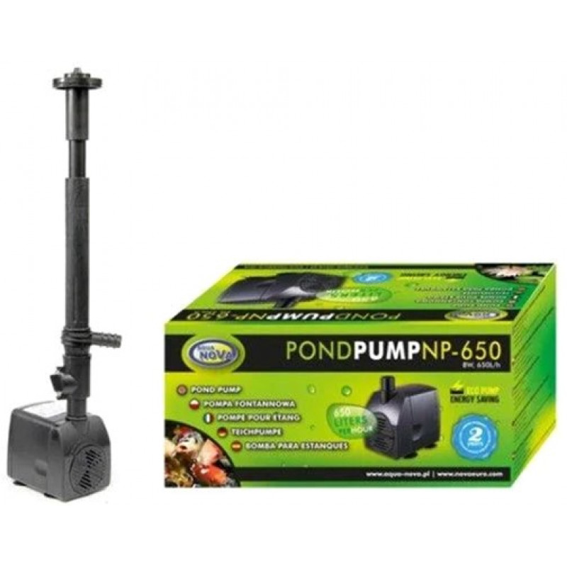 AQUA NOVA eco szivattyú fejkészlettel NP-650 8 w, max nyomás 1,5 m, 650 l/h
