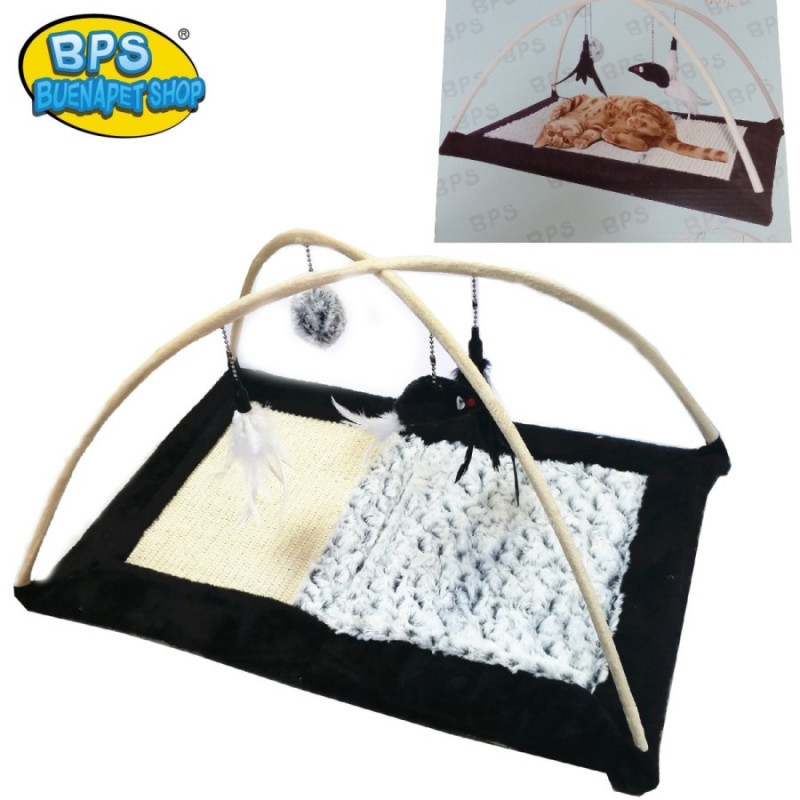 BPS 3336 Cicakaparó szőnyeg állvánnyal és játékokkal 60x42x33 cm