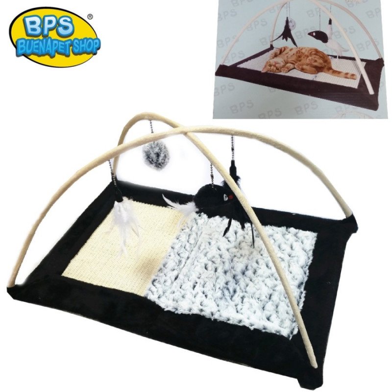 BPS 3336 Cicakaparó szőnyeg állvánnyal és játékokkal 60x42x33 cm