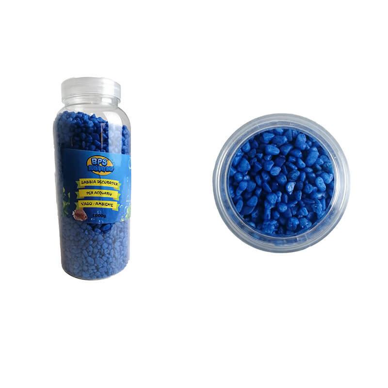 BPS 6421 színes kavics közepes 2-4 mm 1 kg műanyag flakonban világoskék-fehér-sötétkék