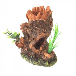 BPS 6719 Dekoráció álló fatörzsbujó sötétebb 12x10,5x14 cm Akvárium dekoráció Akvarisztika BPS