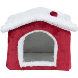 TRIXIE 92652 Xmas mikulás ház bujó plüss kisállatoknak hörcsög/degu piros/fehér 23x18x24cm Játék Rágcsáló TRIXIE