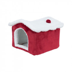 TRIXIE 92653 Xmas mikulás ház bujó plüss kisállatoknak tengerimalac piros/fehér 29x24x31cm Játék Rágcsáló TRIXIE