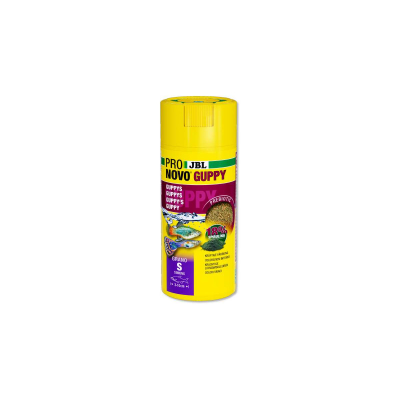 JBL PRONOVO GUPPY GRANO S 100ml CLICK granulátumos eledel guppyk és elevenszülők részére 31161