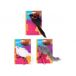 AD Cicajáték egér zsinórral 37cm 3 féle színváltozatban 036779 (XEH25203677) Macskajáték kutya-macska AD-Pet Confort
