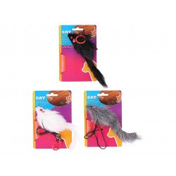 AD Cicajáték egér zsinórral 37cm 3 féle színváltozatban 036779 (XEH25203677) Macskajáték kutya-macska AD-Pet Confort