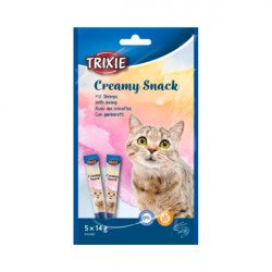 TRIXIE 42682 Creamy Snack 5x14 g krémes finomság cicáknak shrimp Macskatáp, macskaeledel kutya-macska TRIXIE