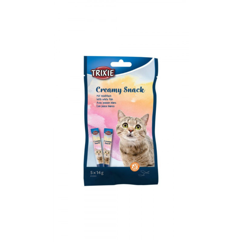 TRIXIE 42683 Creamy Snack 5x14 g krémes finomság cicáknak halas