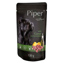 PIPER 150 g alutasakos kutyáknak 65%-os vad sütőtökkel Konzerv, nedves táp kutya-macska PIPER
