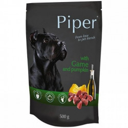 PIPER 500 g alutasakos kutyáknak 65%-os vad sütőtökkel Konzerv, nedves táp kutya-macska PIPER
