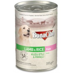 BonaCibo Dog PUPPY 395 g paté konzerv Lamb & Rice Konzerv, nedves táp kutya-macska BonaCibo