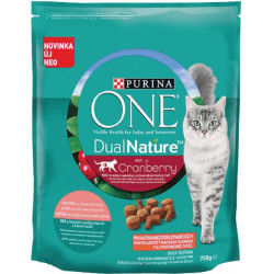 Purina ONE macska 750 g Dual Nature Steril Lazac+v.áfonya szárazeledel Macskatáp, macskaeledel kutya-macska Purina