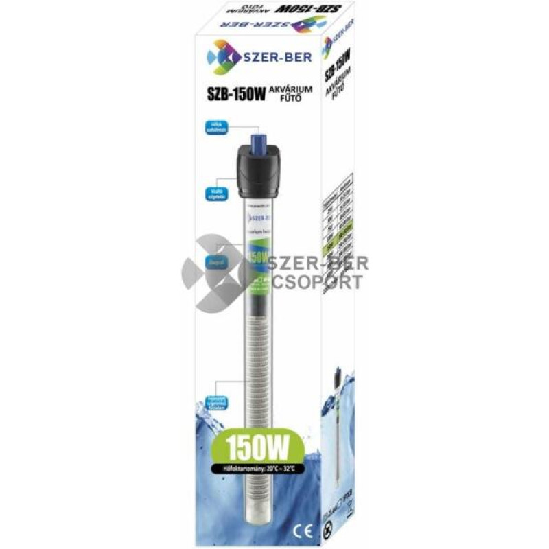 Szer-Ber akváriumi automata fűtő 150 w 100-150 l-hez 28,5 cm (SZB150W)