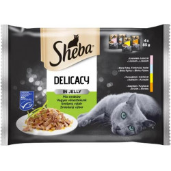 Sheba 4x85 g tasakos cicaeledel MIX Konzerv, nedves táp kutya-macska Sheba