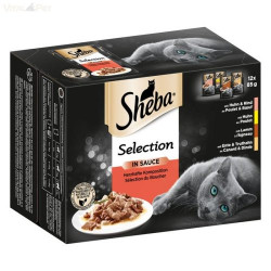 Sheba 12 pack tasakos cicaeledel húsos szószós 12x85 g Konzerv, nedves táp kutya-macska Sheba