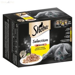 Sheba 12 pack tasakos cicaeledel szárnyas szószós 12x85 g Konzerv, nedves táp kutya-macska Sheba