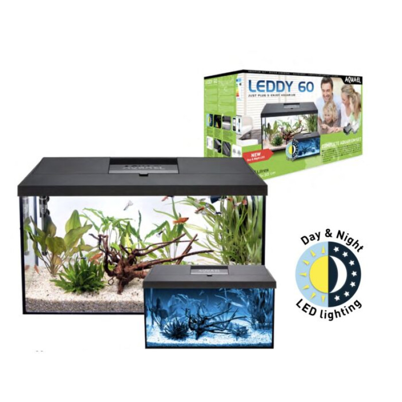 AQUAEL leddy 60 D&N fekete akvárium szett 60x30x30 124282