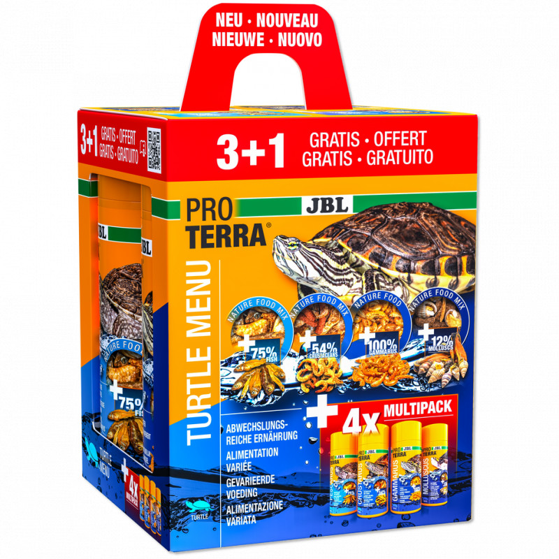 JBL PROTERRA TURTLE Menu 250ml 3+1 72360 4 fajta ételválaszték minden vízi és mocsári teknős számára