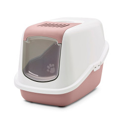 SAVIC 0227-0WAR alombox fedeles wc Nestor aktívszén filterrel hamvas rózsa-fehér 56x39x38,5 cm Alomtálca, macska WC kutya-macska Savic