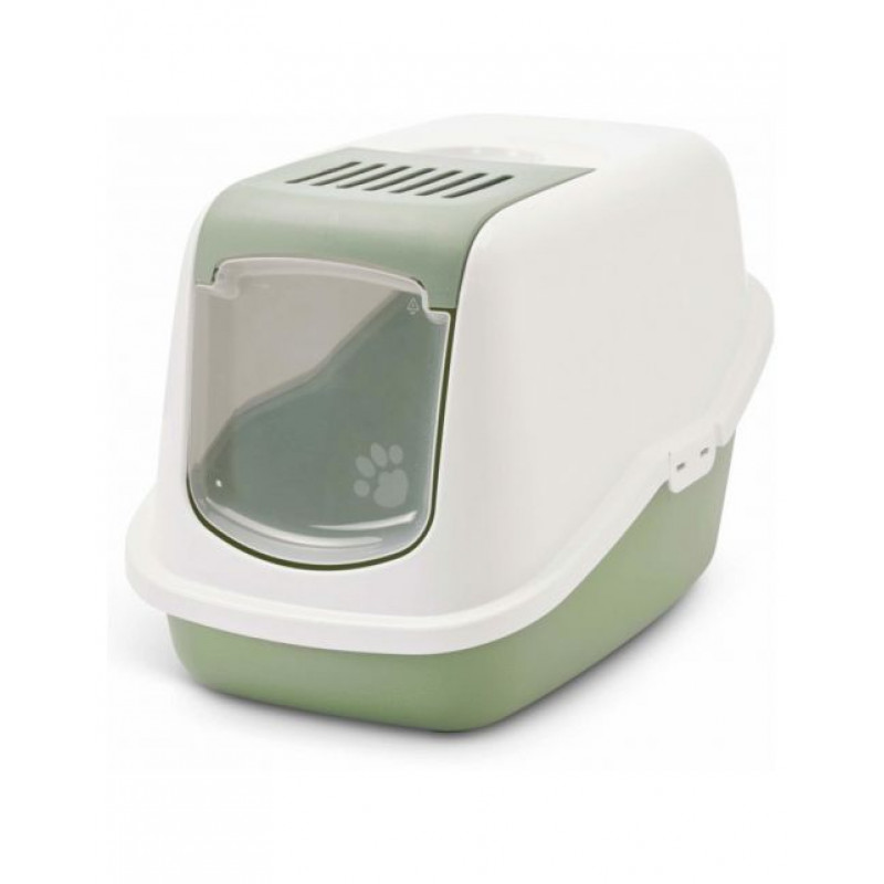 SAVIC 0227-0WLF alombox fedeles wc Nestor aktívszén filterrel fehér-növény zöld 56x39x38,5 cm