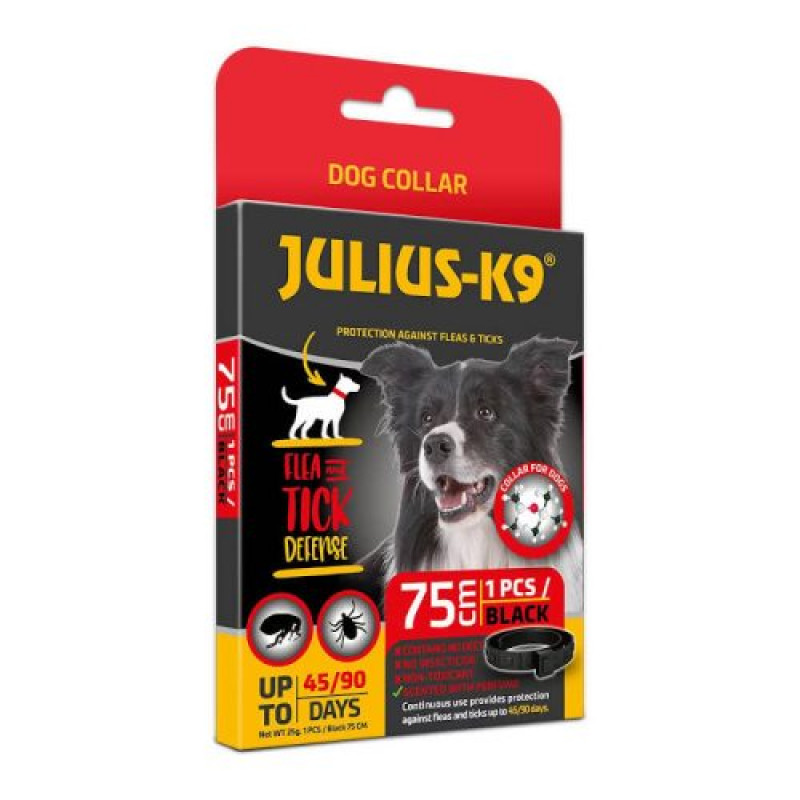 Julius K-9 Dog Collar - Bolha-, kullancs riasztó (fekete) nyakörv kutyák részére (75cm) 313757