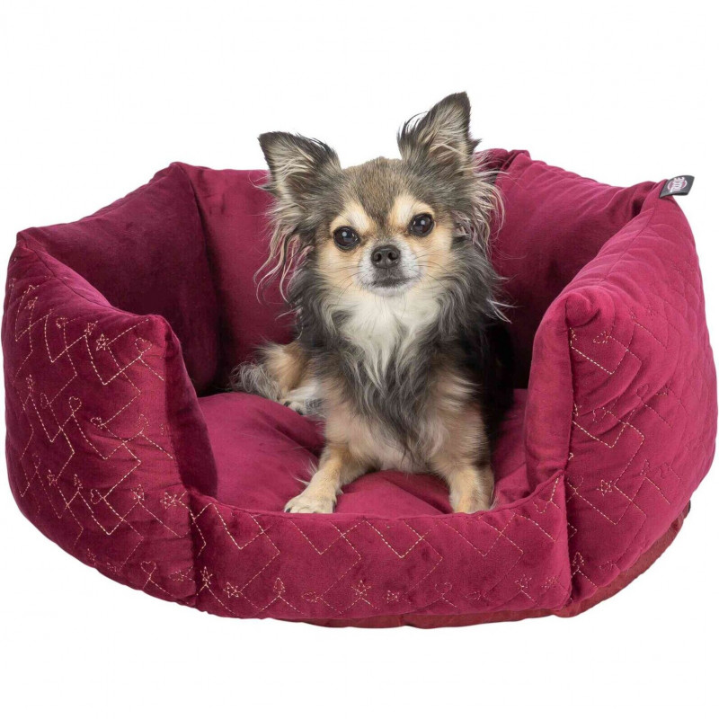 TRIXIE 92370 Xmas fekhely Natalya ágy kerek 50cm bordó rögzített párnával
