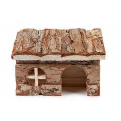 SZB Happet hörcsög faház nyers fából - 15x10x12cm K741 Odú, fészek, ház Rágcsáló SZB