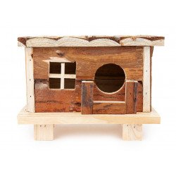 SZB Happet hörcsög faház nyers fából levehető tetővel - 18x13x13,5cm K740 Odú, fészek, ház Rágcsáló SZB