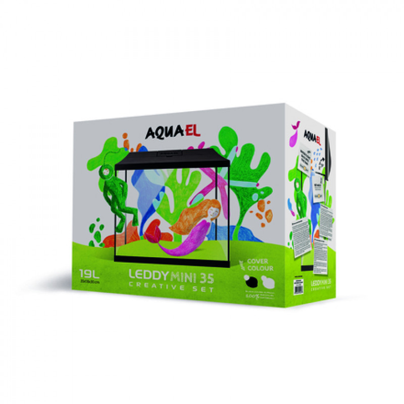 Aquael LEDDY Set MINI 35 black - akvárium garnéláknak és kisebb halaknak (35x18x30cm) 122984