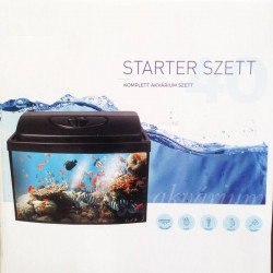 SZER-BER Starter szett 40 íves fekete akvárium szett 23 l 40x25x25 cm Akvárium Akvarisztika SZB